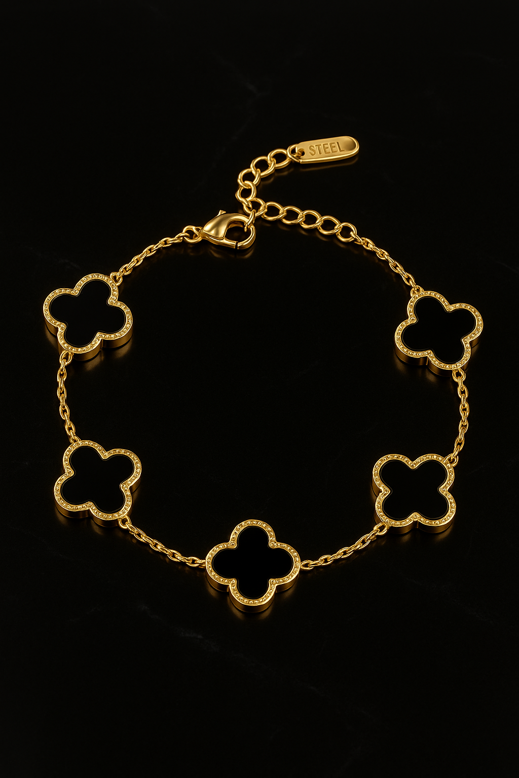 Bracelet for Girls Aurelia Midnight Charm – 18K Pleated `
