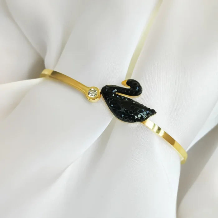 Noir Grace Cuff - 18k Gold Plated Cuff/Bangle