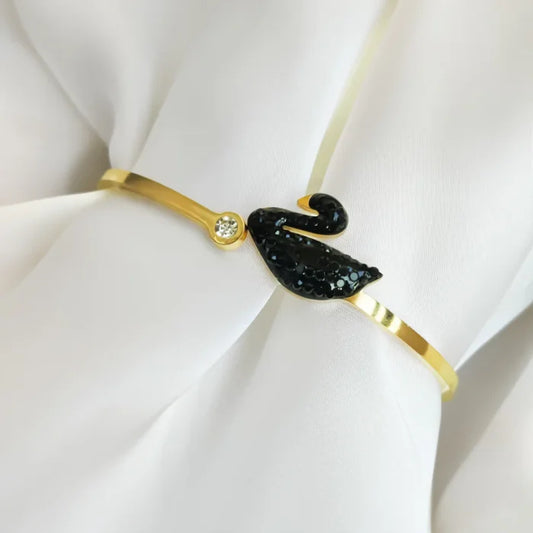 Noir Grace Cuff - 18k Gold Plated Cuff/Bangle
