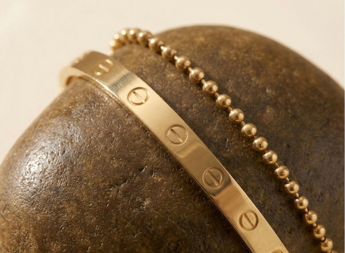 Anti-Tarnish Waterproof Gold Bracelet Set - Stainless Steel Chain Bracelets