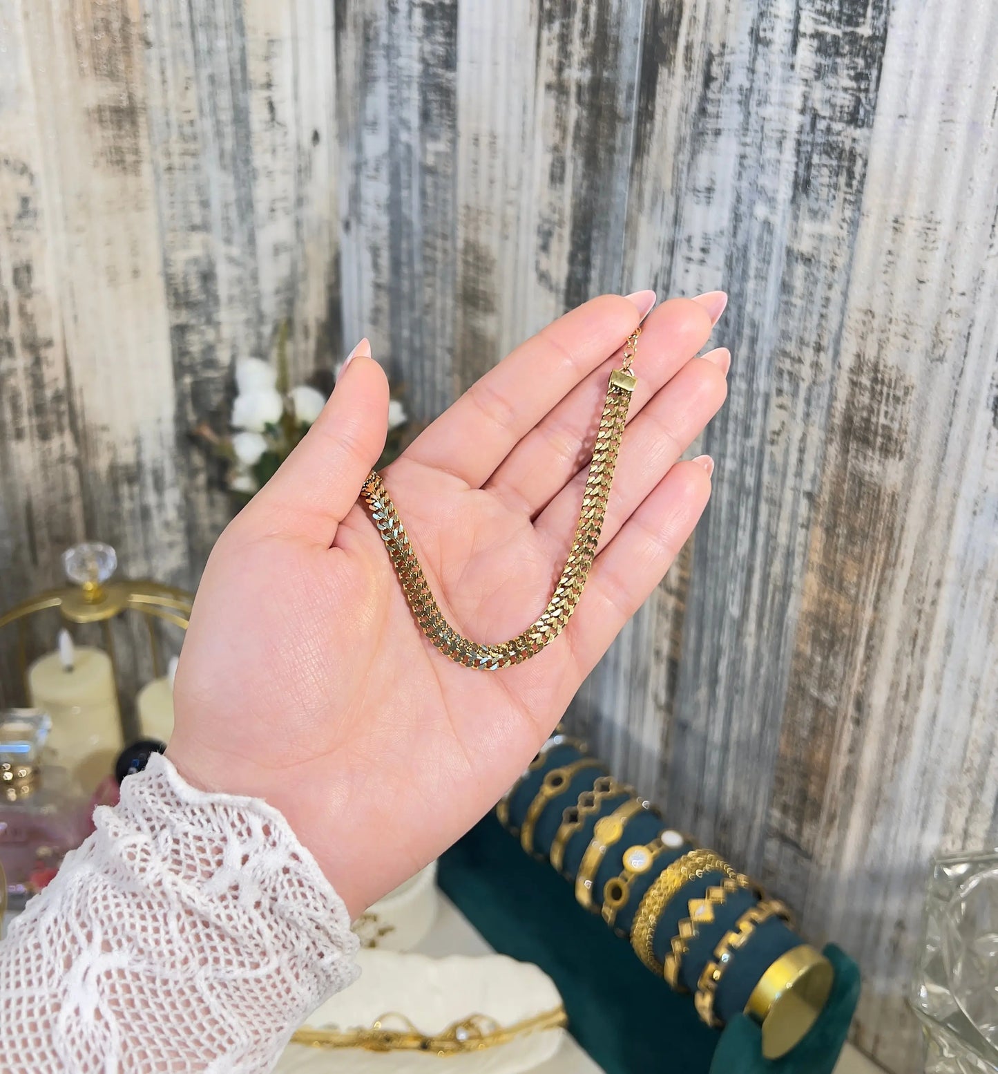 Bold 18K Gold Double Herringbone Bracelet – Anti-Tarnish & Waterproof - ACERO JEWELS