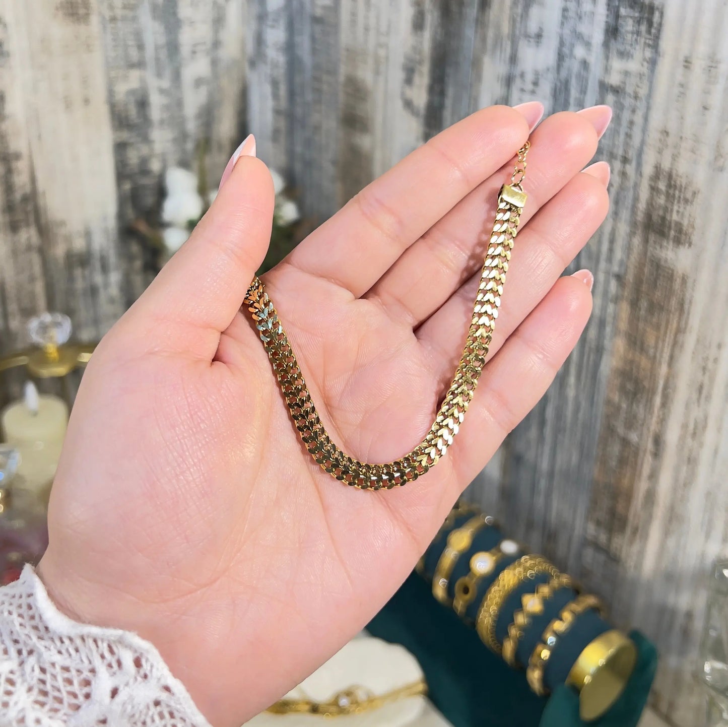 Bold 18K Gold Double Herringbone Bracelet – Anti-Tarnish & Waterproof - ACERO JEWELS