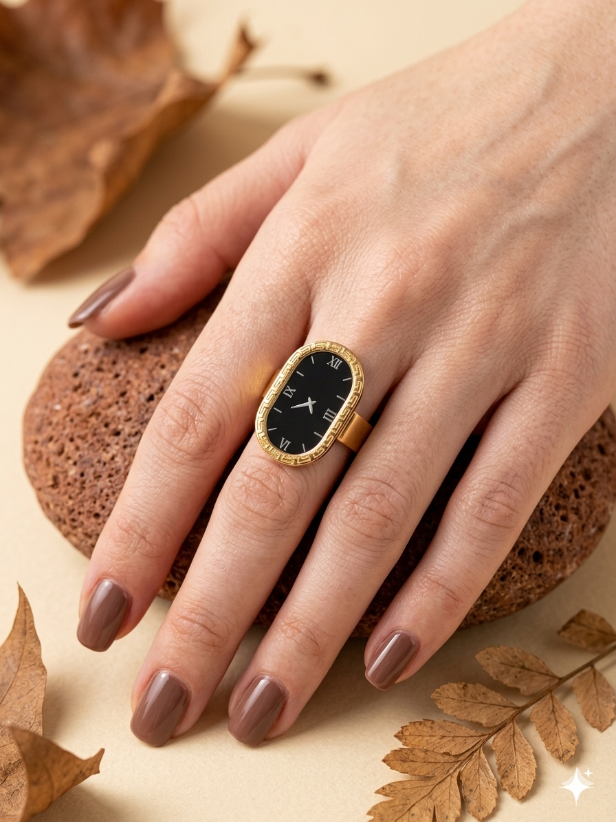 18K Gold Plated Oval Statement Ring