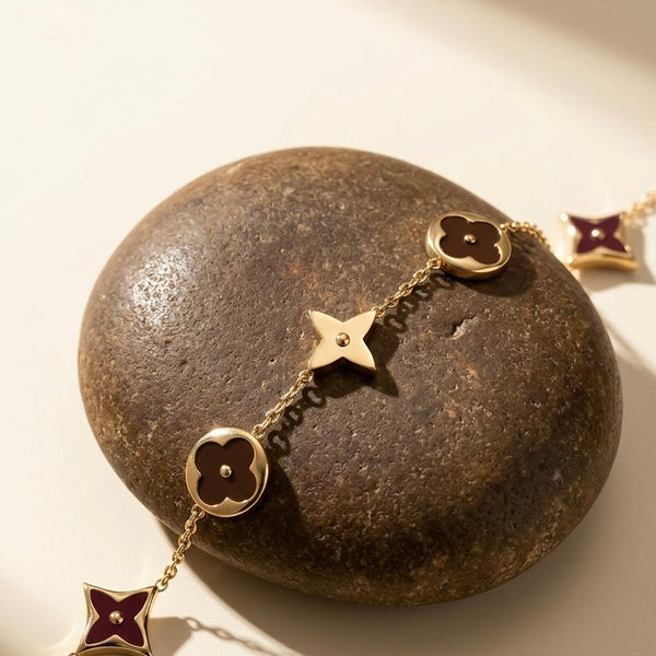 18k Gold & Deep Onyx Enamel Bracelet