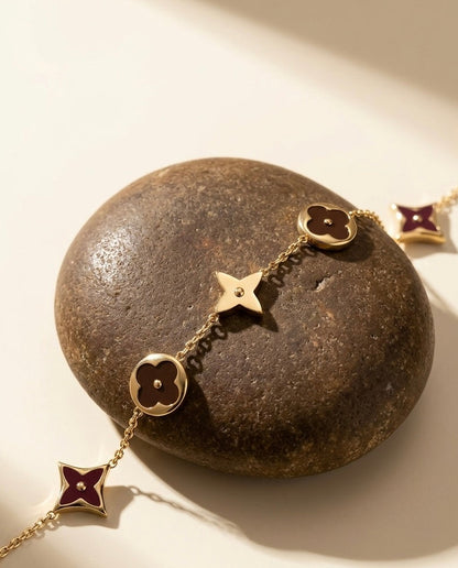18k Gold & Deep Onyx Enamel Bracelet