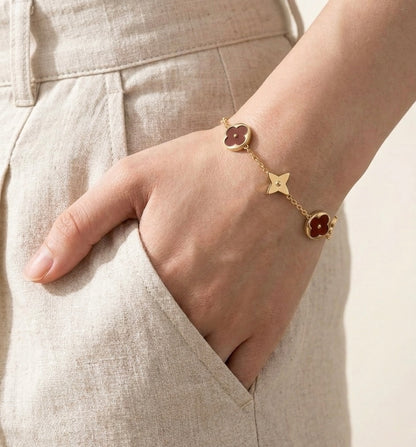 18k Gold & Deep Onyx Enamel Bracelet