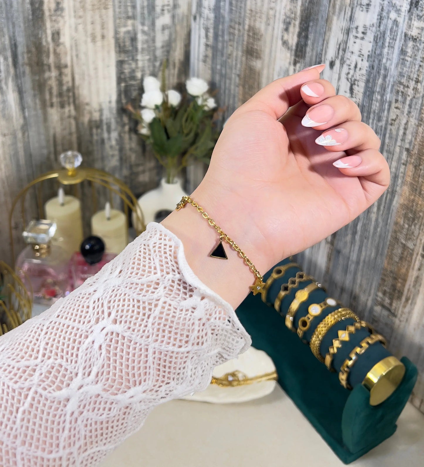 Celestial Star & Triangle Charm Bracelet – 18K Gold Plated, Anti-Tarnish & Waterproof - ACERO JEWELS