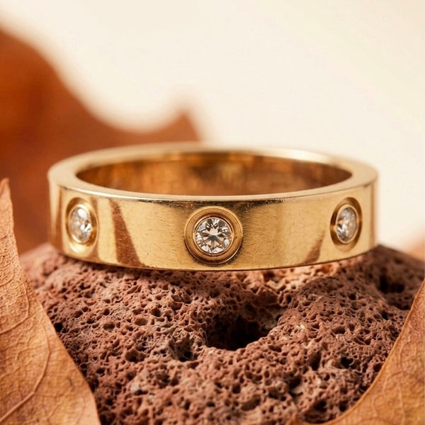 Timeless Icon 18K Gold Plated Classic Screw-Detail Eternity Ring