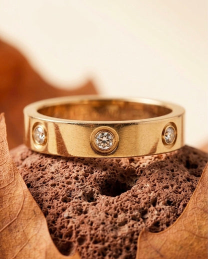 Timeless Icon 18K Gold Plated Classic Screw-Detail Eternity Ring ACERO JEWELS
