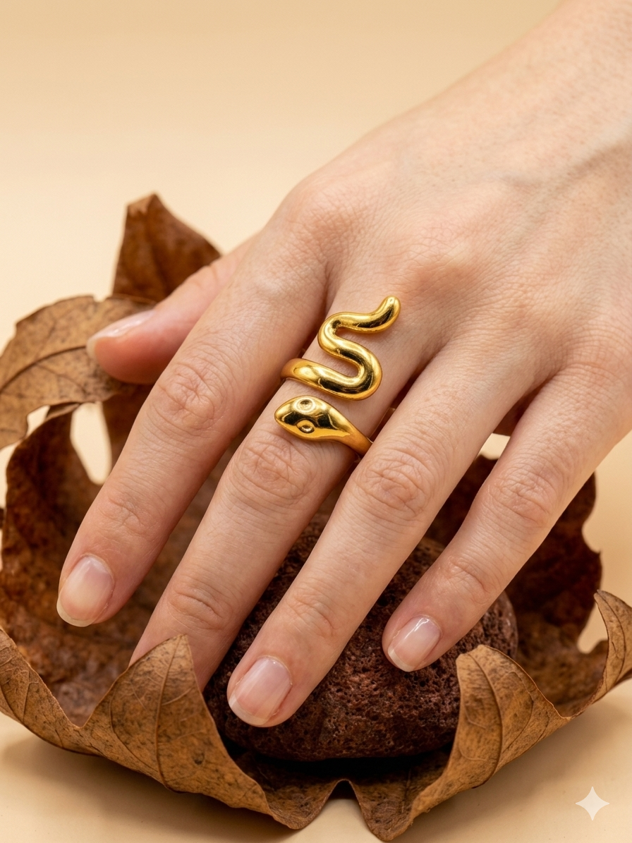 18K Gold Plated Snake Wrap Ring
