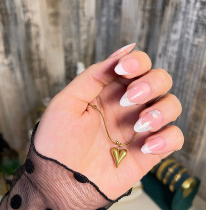 18K Gold Plated 3D Puffed Heart Pendant Necklace | Minimalist Snake Chain Jewelry for Women - ACERO JEWELS