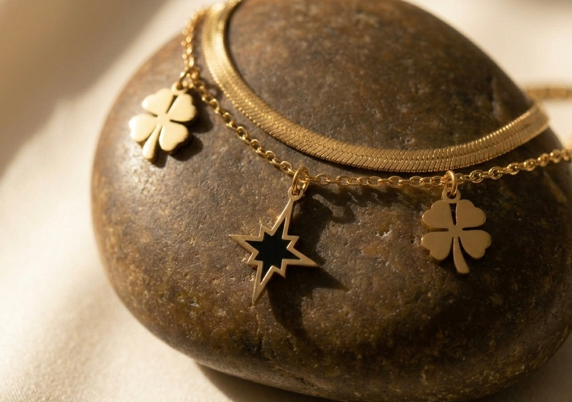 Double-Layered Lucky Charm Bracelet – 18K Gold Plated, Anti-Tarnish & Waterproof