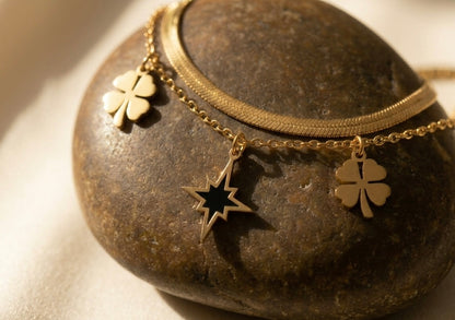 Double-Layered Lucky Charm Bracelet – 18K Gold Plated, Anti-Tarnish & Waterproof