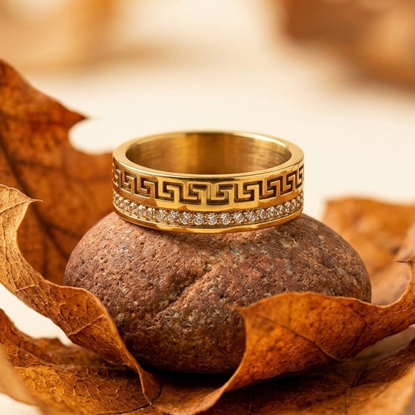 18K Gold Versace Inspired Meander Ring