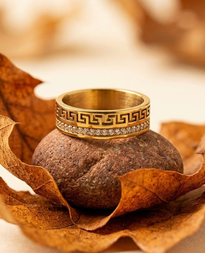 18K Gold Versace Inspired Meander Ring