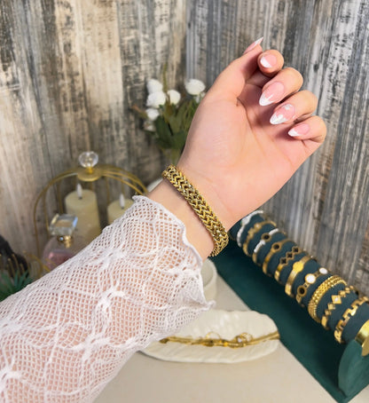 Bold 18K Gold Braided Wheat Chain Bracelet – Anti-Tarnish & Waterproof - ACERO JEWELS