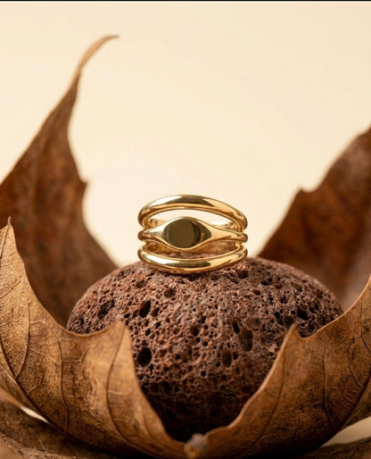 18k Gold-Plated Minimalist Triple Stack Ring ACERO JEWELS