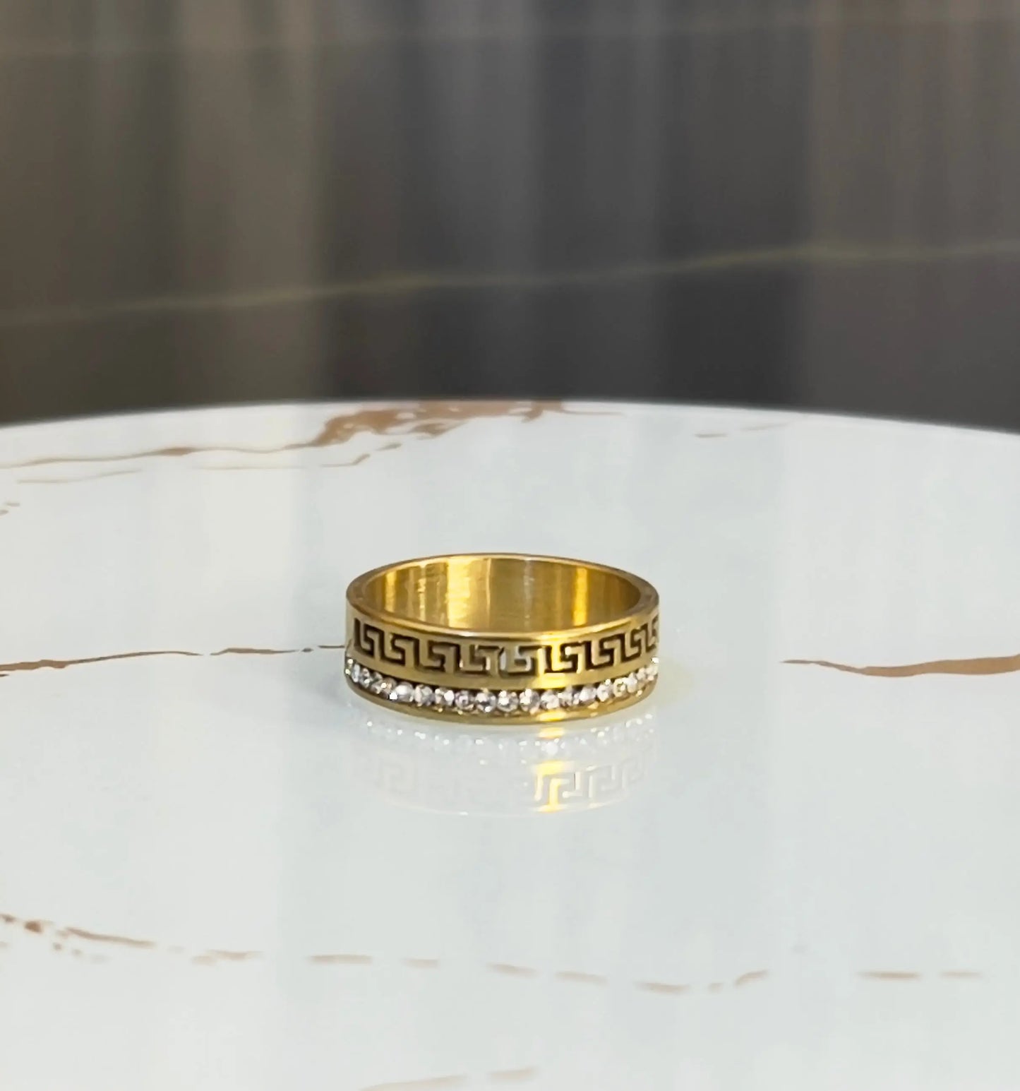 18K Gold Versace Inspired Meander Ring - ACERO JEWELS