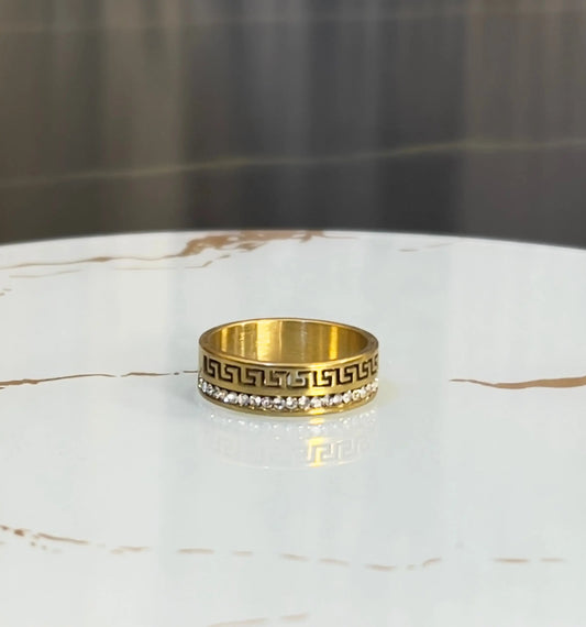 18K Gold Versace Inspired Meander Ring - ACERO JEWELS