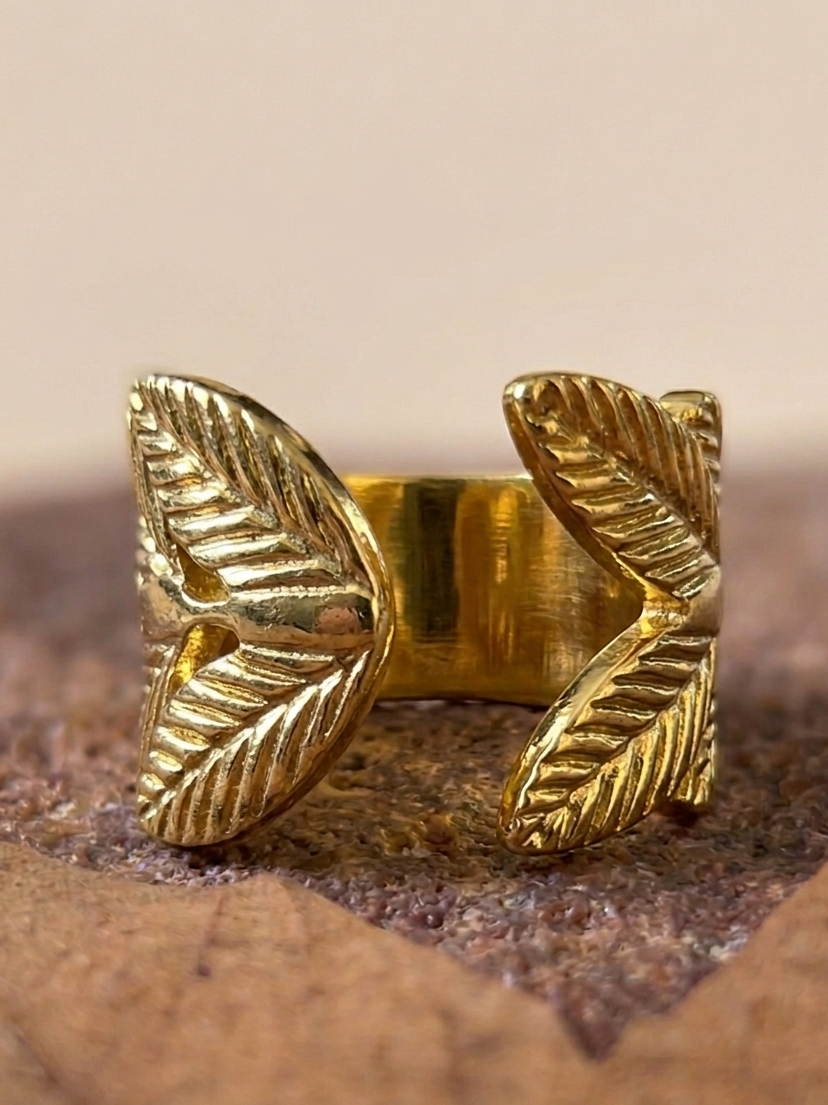 Eternal Laurel 18K Gold Plated Statement Ring ACERO JEWELS