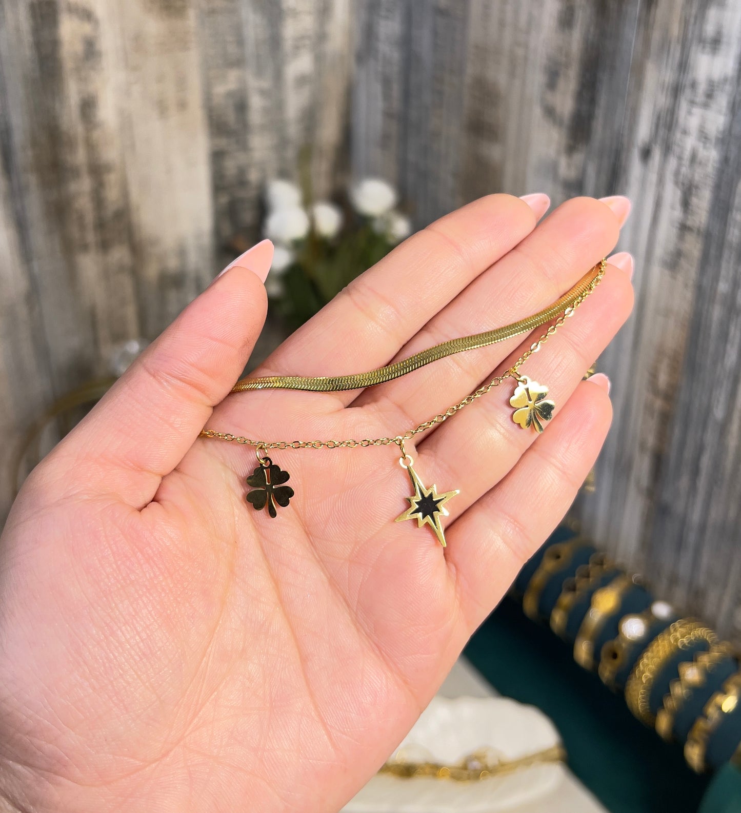 Double-Layered Lucky Charm Bracelet – 18K Gold Plated, Anti-Tarnish & Waterproof