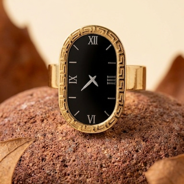 18K Gold Plated Oval Statement Ring