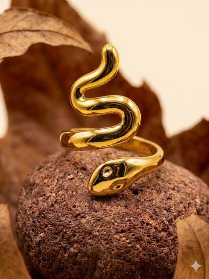 18K Gold Plated Snake Wrap Ring