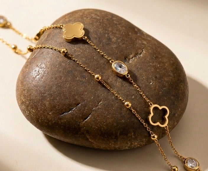 Gold Layered Clover Bracelet | Waterproof & Tarnish-Free Jewelry