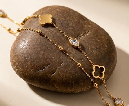 Gold Layered Clover Bracelet | Waterproof & Tarnish-Free Jewelry