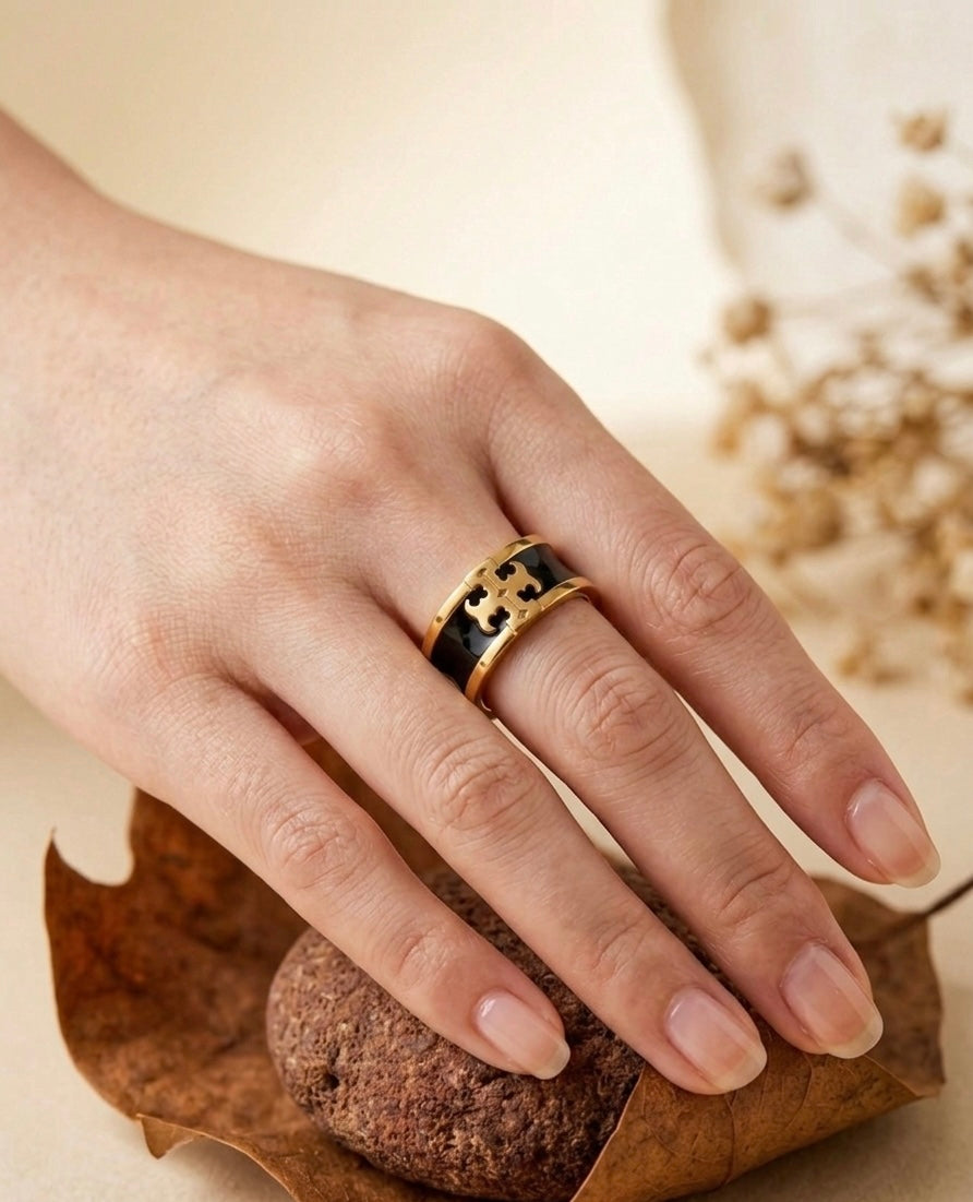 Tory Burch Eleanor Enamel Band Ring ACERO JEWELS