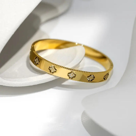 Petal Grace - 18k Gold Plated Cuff/Bangle