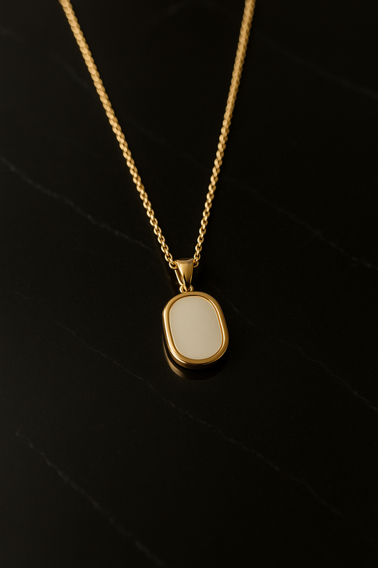 Ivory Glint – 18K Gold Plated Pendant