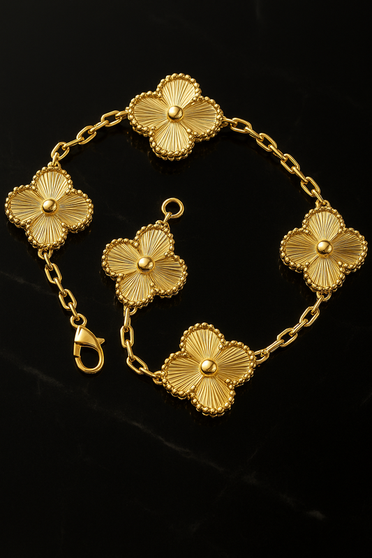 Zeenat Floral Bracelet - 18k Gold Plated