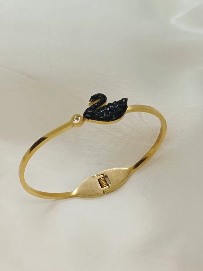Noir Grace Cuff - 18k Gold Plated Cuff/Bangle