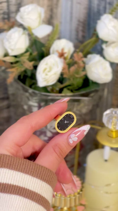 Vintage Inspired Oval Watch Face Ring