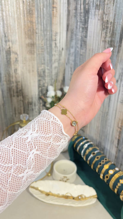 Gold Layered Clover Bracelet | Waterproof & Tarnish-Free Jewelry