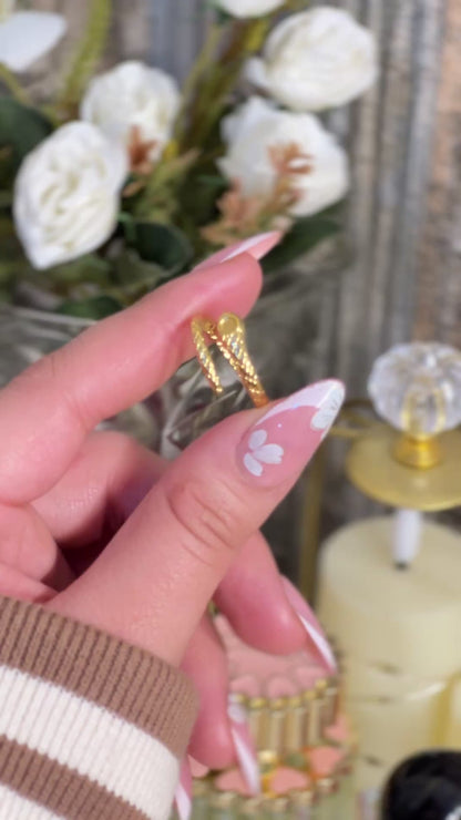 18K Gold Plated Snake Wrap Ring - Textured Serpent Scale Ring - Dainty Adjustable Cobra Jewelry - Minimalist Animal Statement Ring