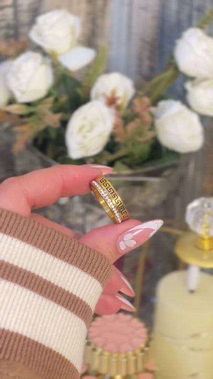 18K Gold Versace Inspired Meander Ring