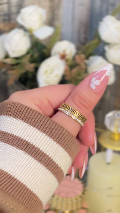 18K Gold Versace Inspired Meander Ring